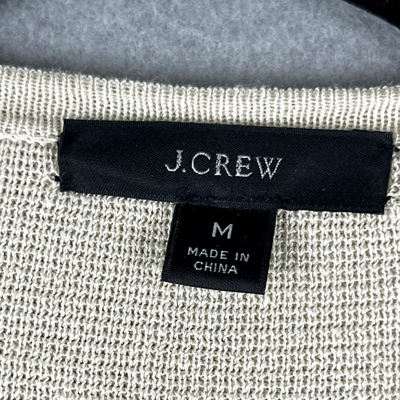 J Crew Juliette Collarless Linen Blend Sweater Blazer Women Medium Beige Minimal - Picture 5 of 14